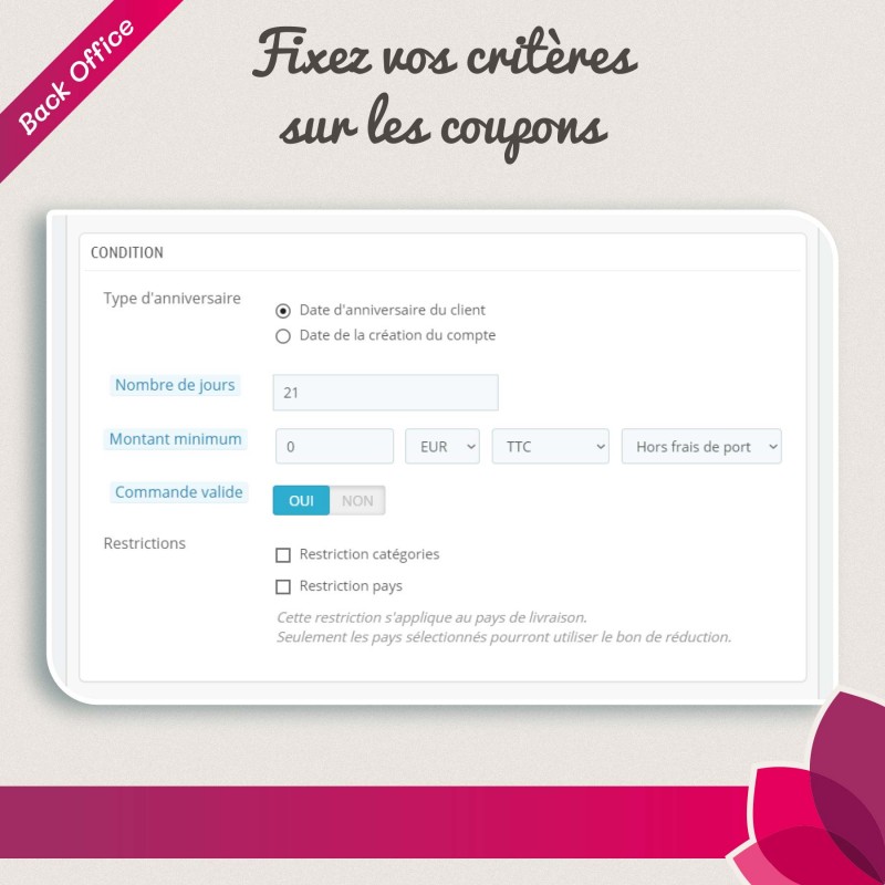 Coupon anniversaire