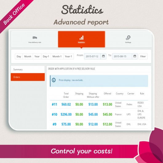 Free delivery manager prestashop addon