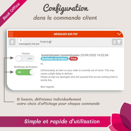 messages sur vos Factures et/ou Bordereaux